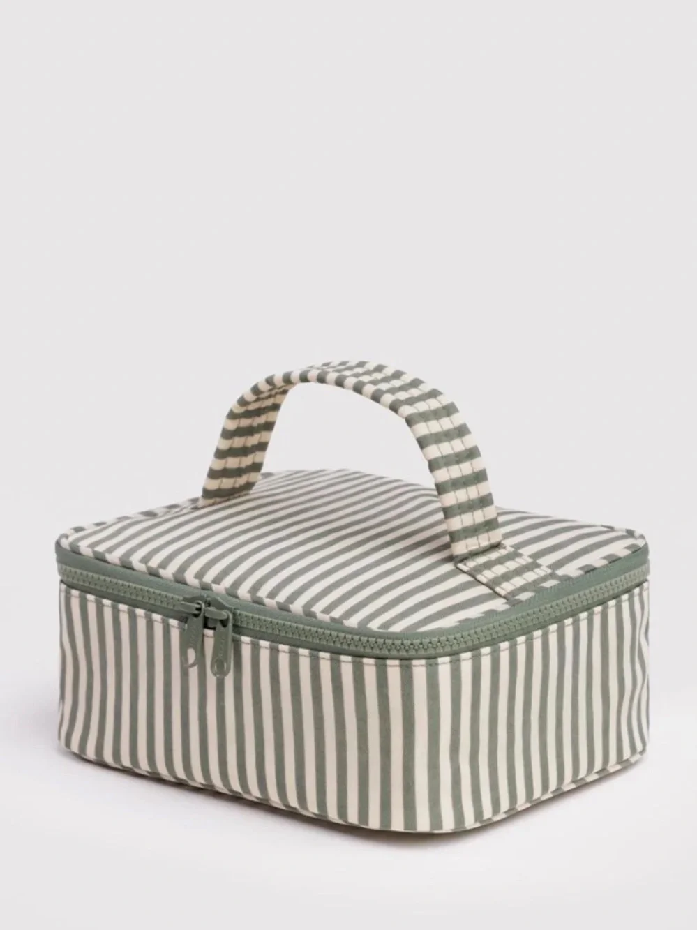 BAGGU Small Cosmetic Case In Sage Stripe